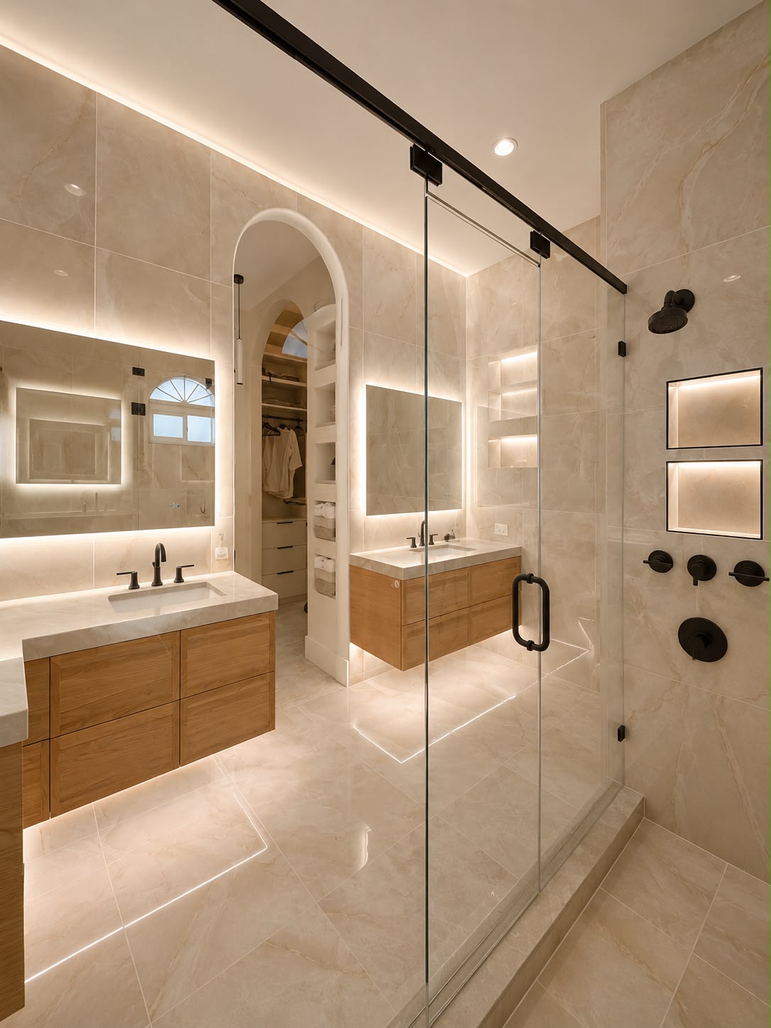 Spa-inspired primary bathroom