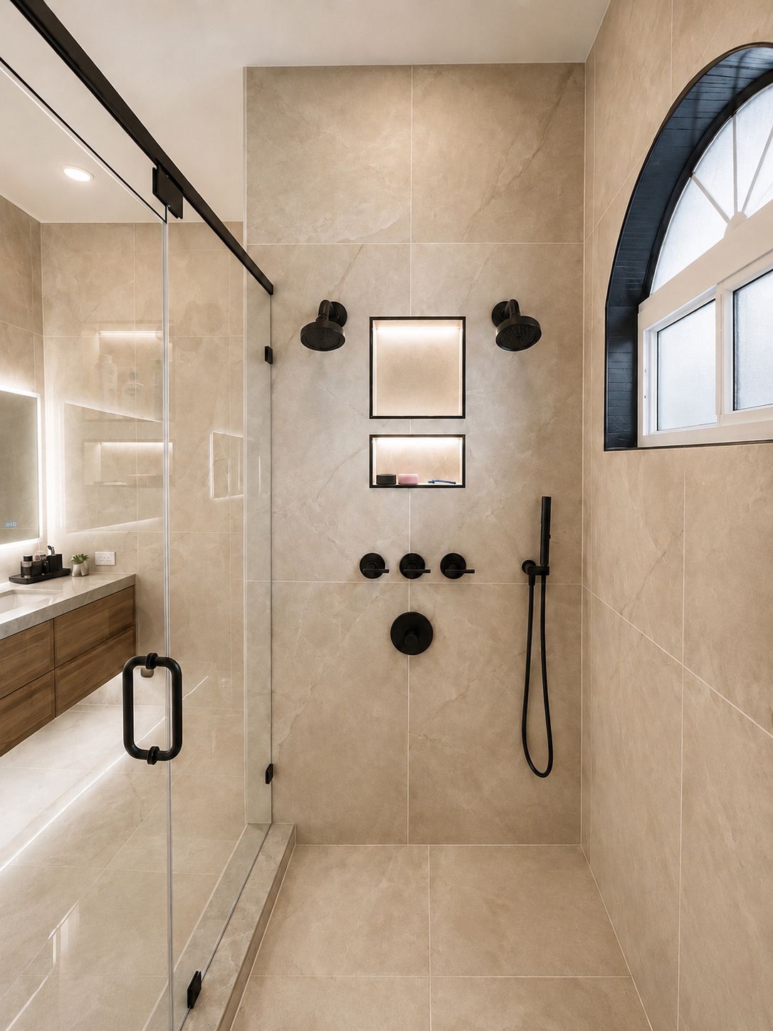 Finished shower detail
